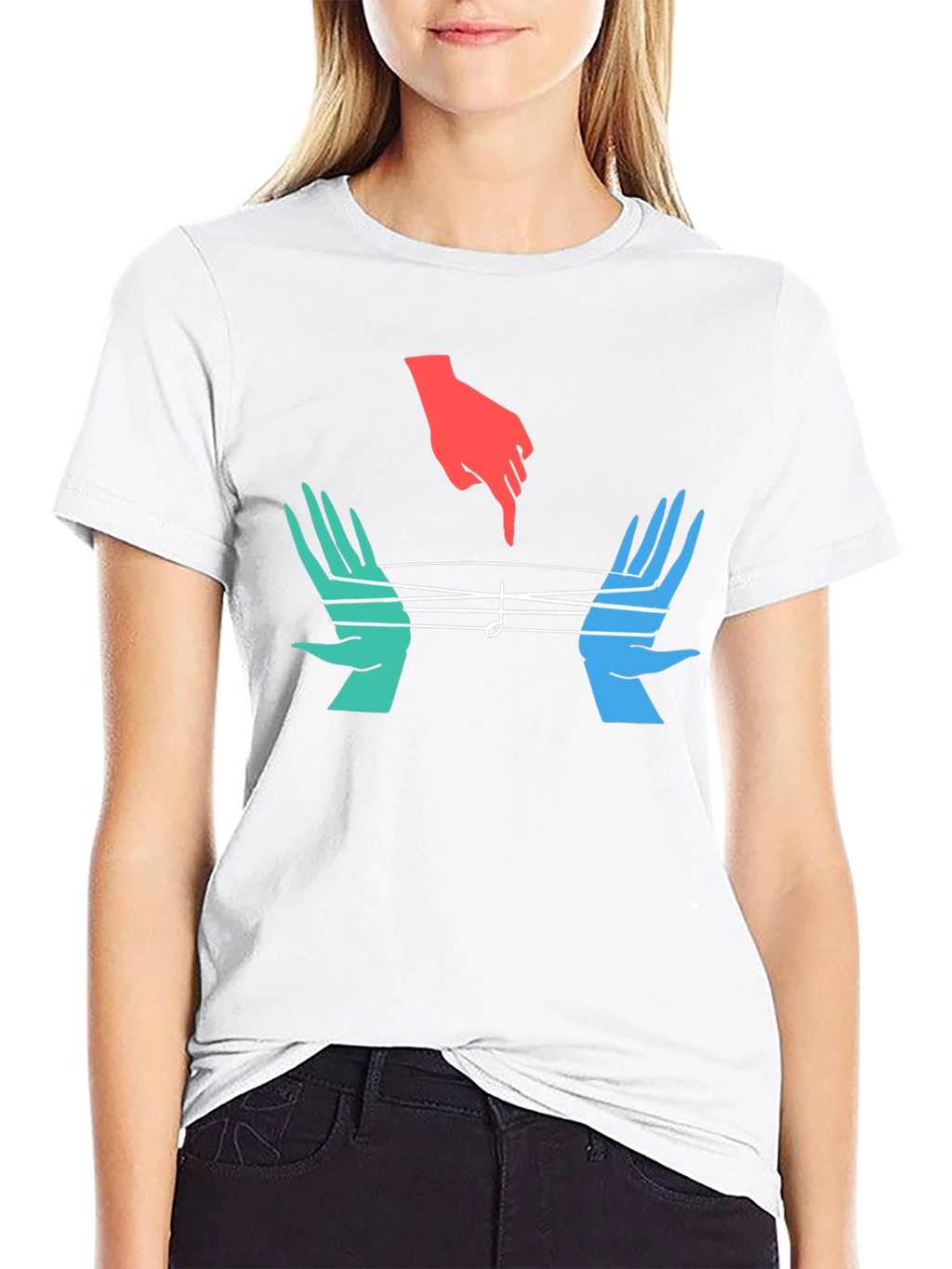 Musical Hands Graphic Tee - Black Cotton Blend