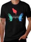 Musical Hands Graphic Tee - Black Cotton Blend