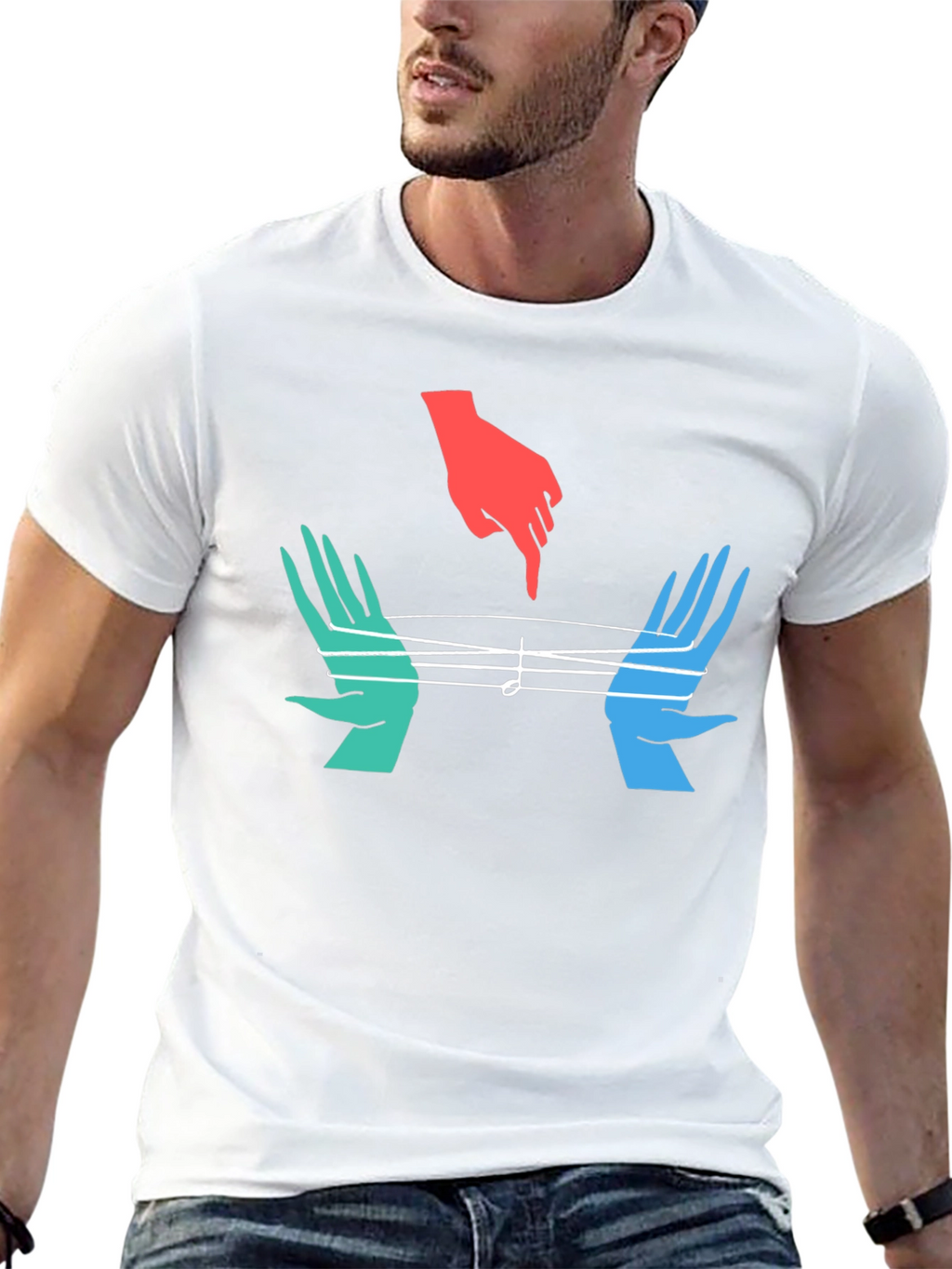 Musical Hands Graphic Tee - Black Cotton Blend