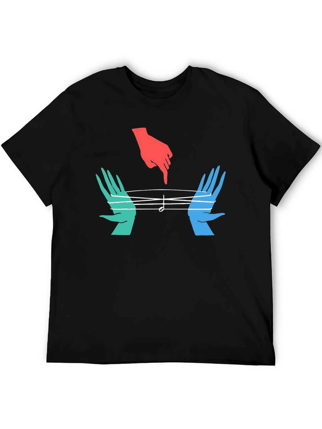 Musical Hands Graphic Tee - Black Cotton Blend