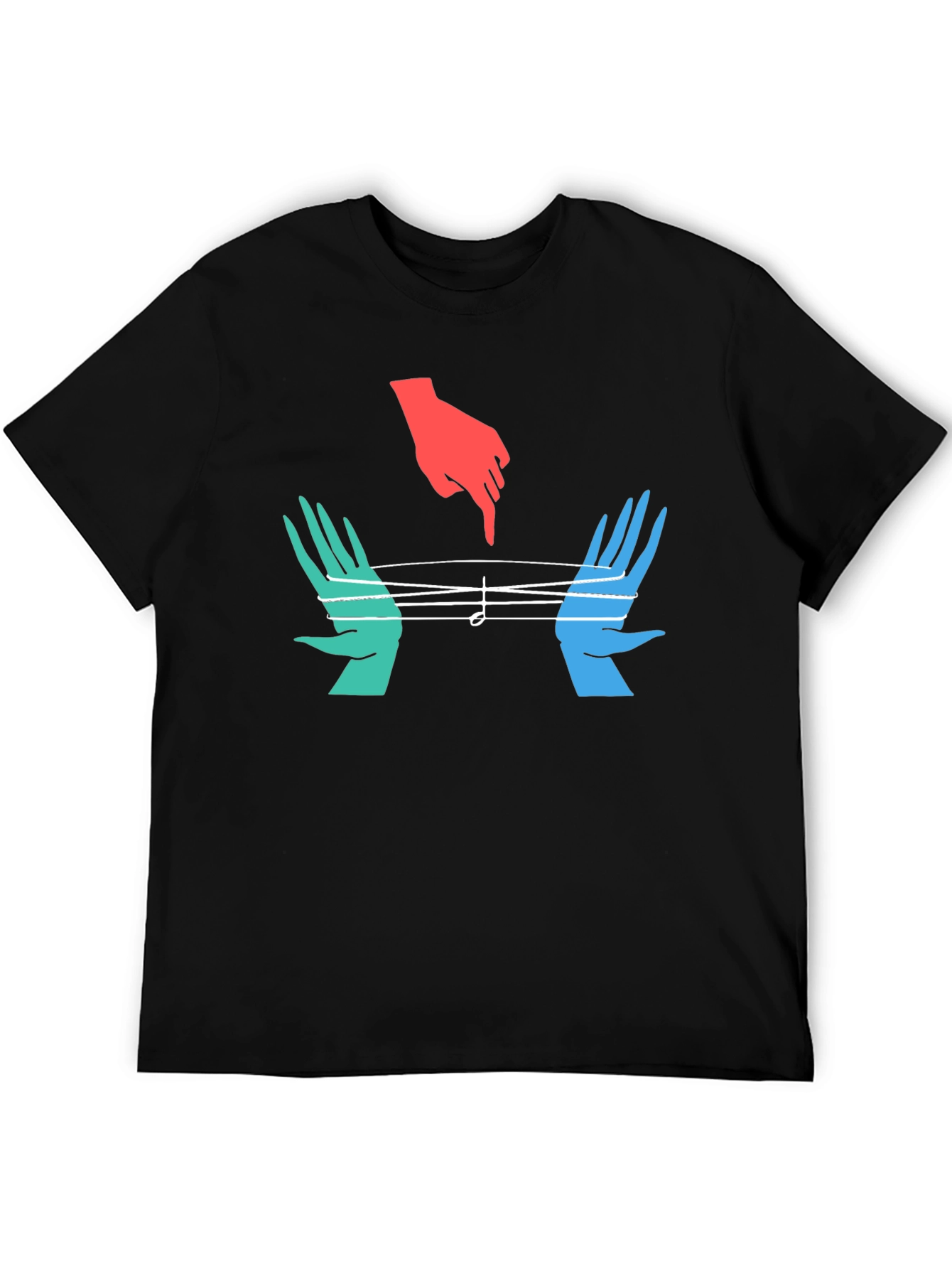 Musical Hands Graphic Tee - Black Cotton Blend