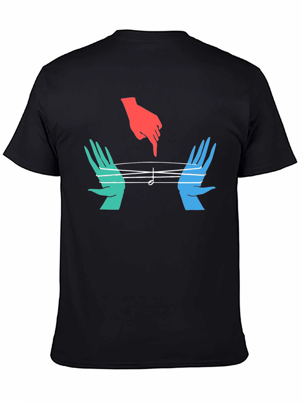Musical Hands Graphic Tee - Black Cotton Blend