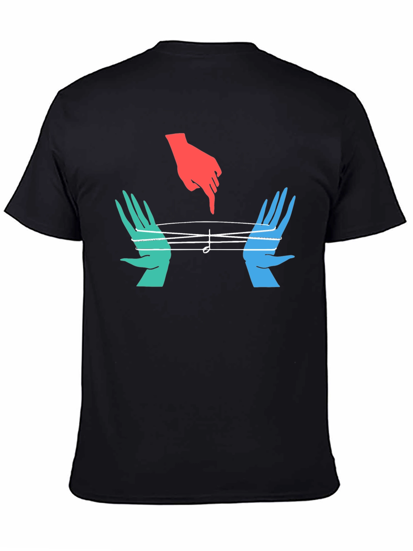 Musical Hands Graphic Tee - Black Cotton Blend