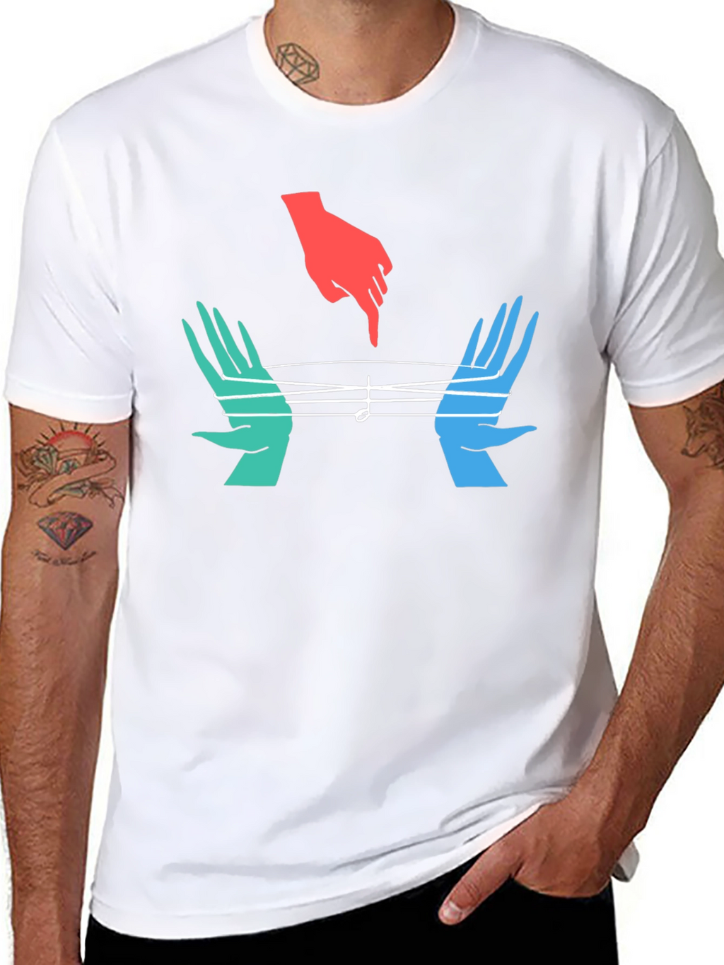 Musical Hands Graphic Tee - Black Cotton Blend