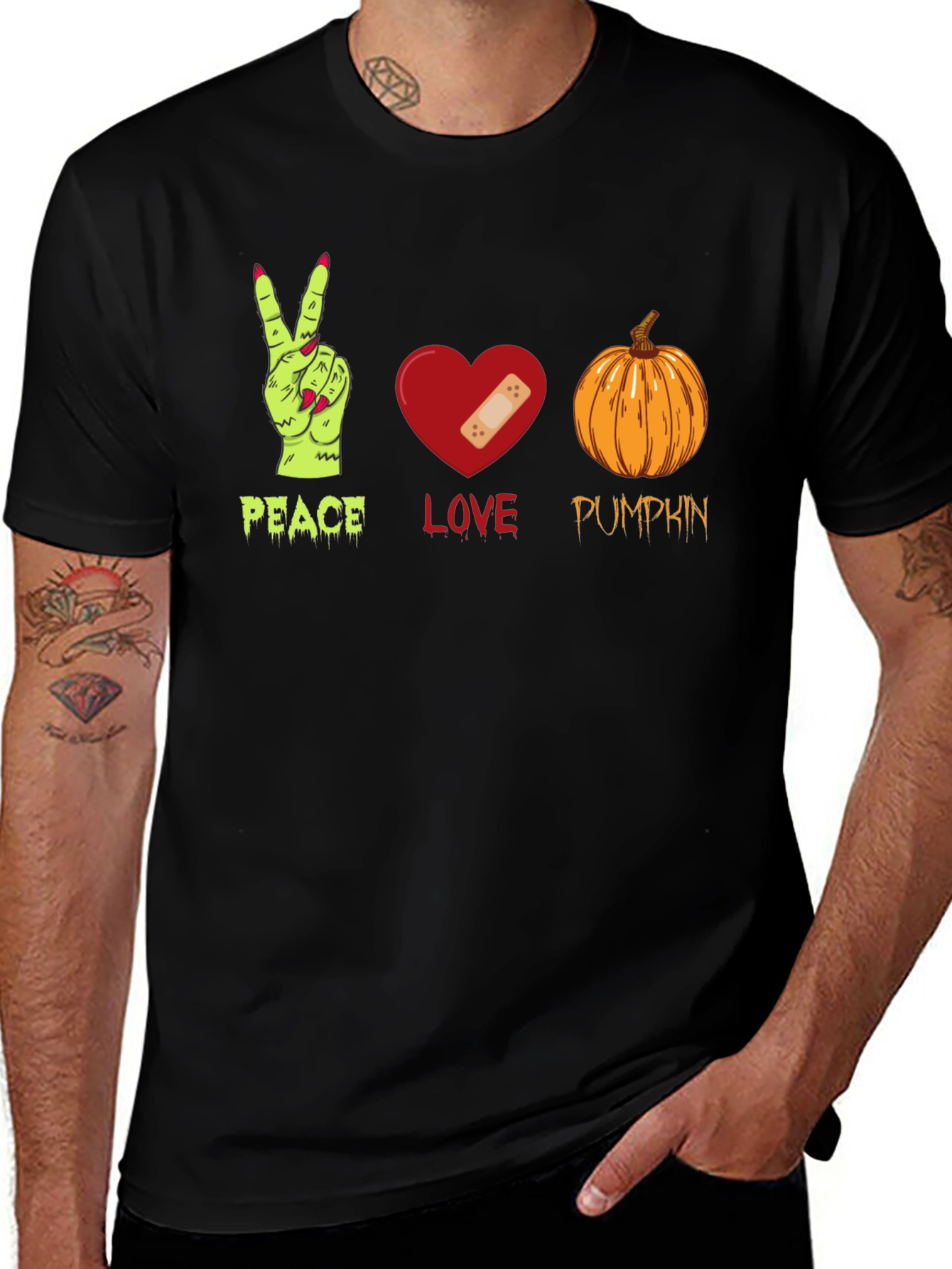Peace Love Pumpkin Halloween T-Shirt