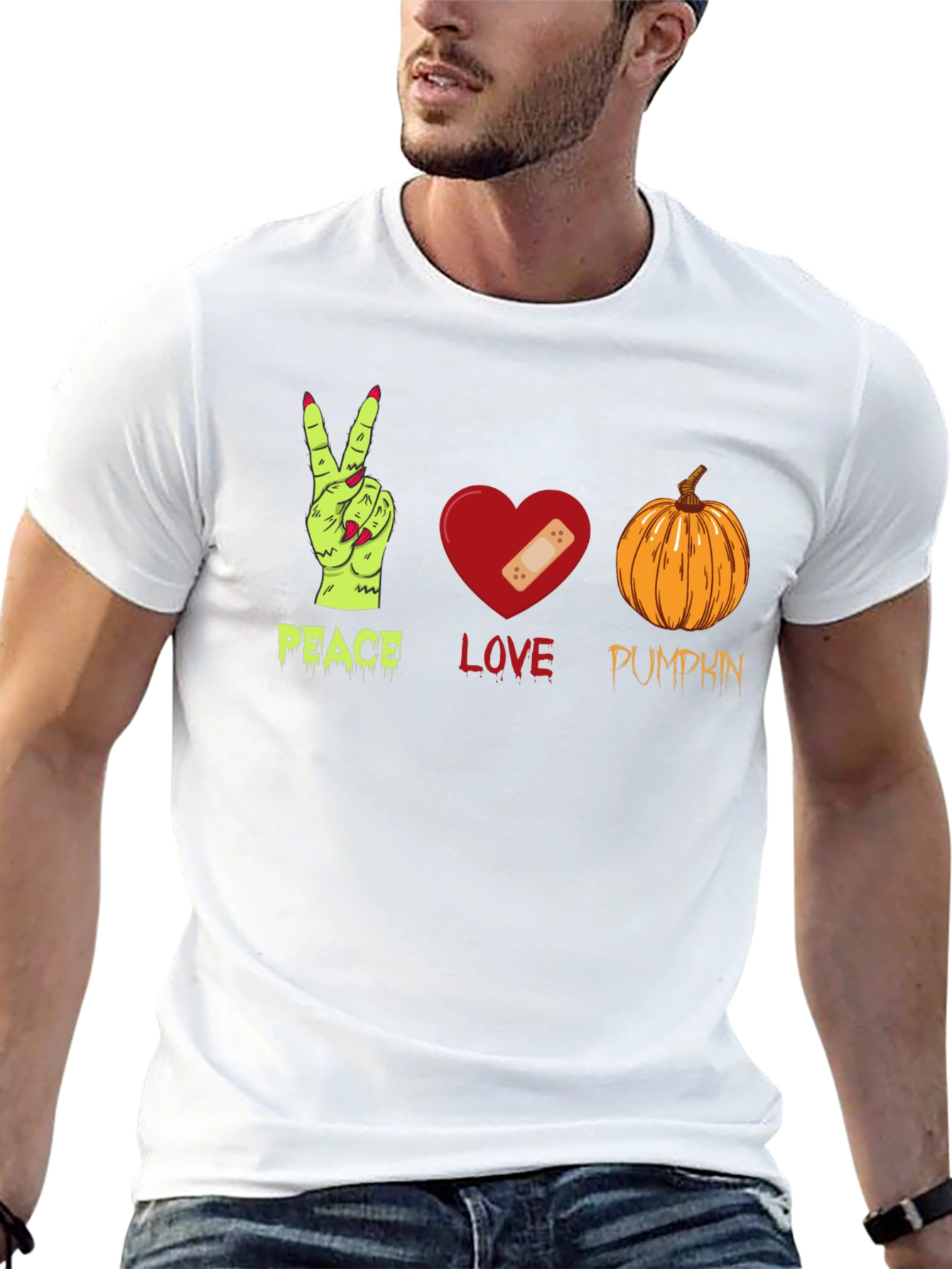 Peace Love Pumpkin Halloween T-Shirt
