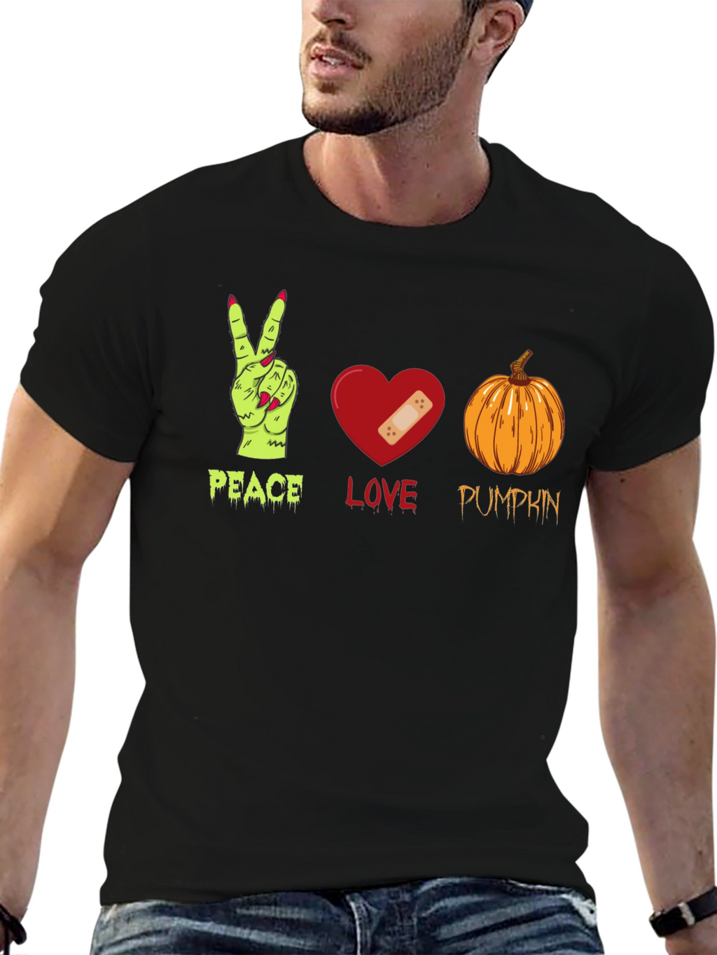 Peace Love Pumpkin Halloween T-Shirt