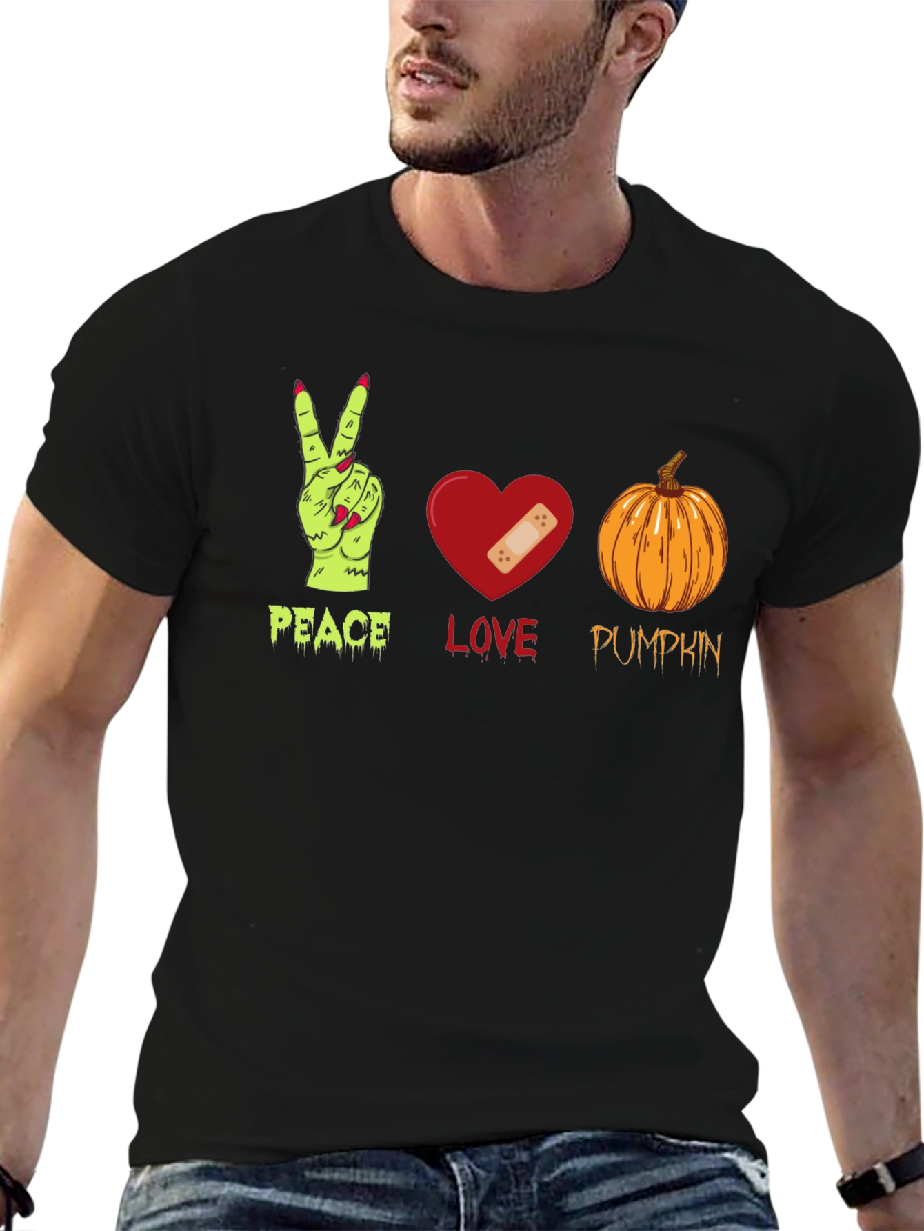 Peace Love Pumpkin Halloween T-Shirt