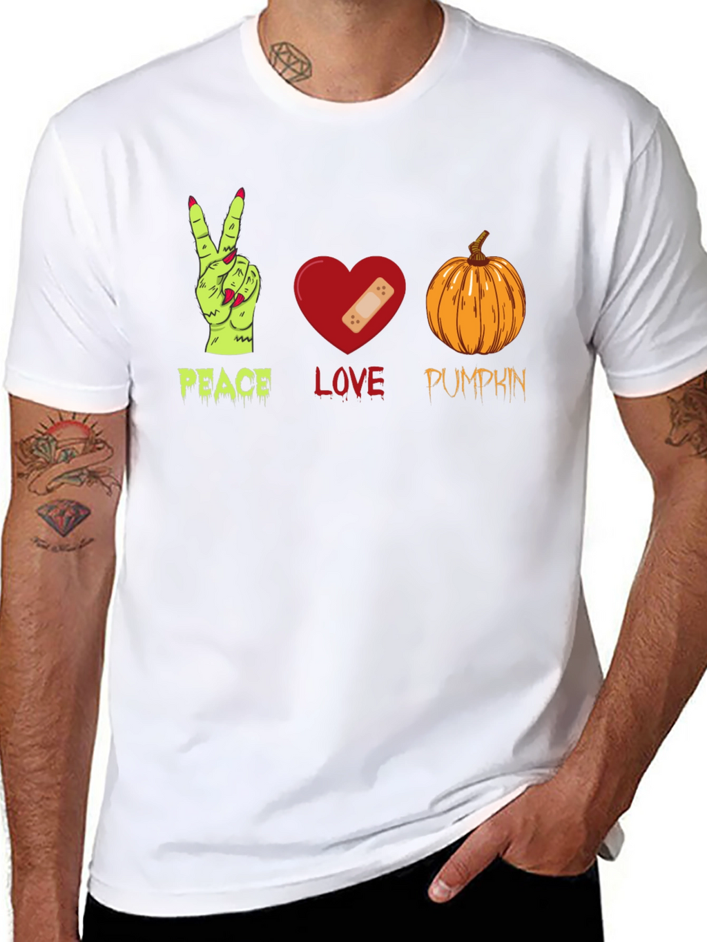 Peace Love Pumpkin Halloween T-Shirt