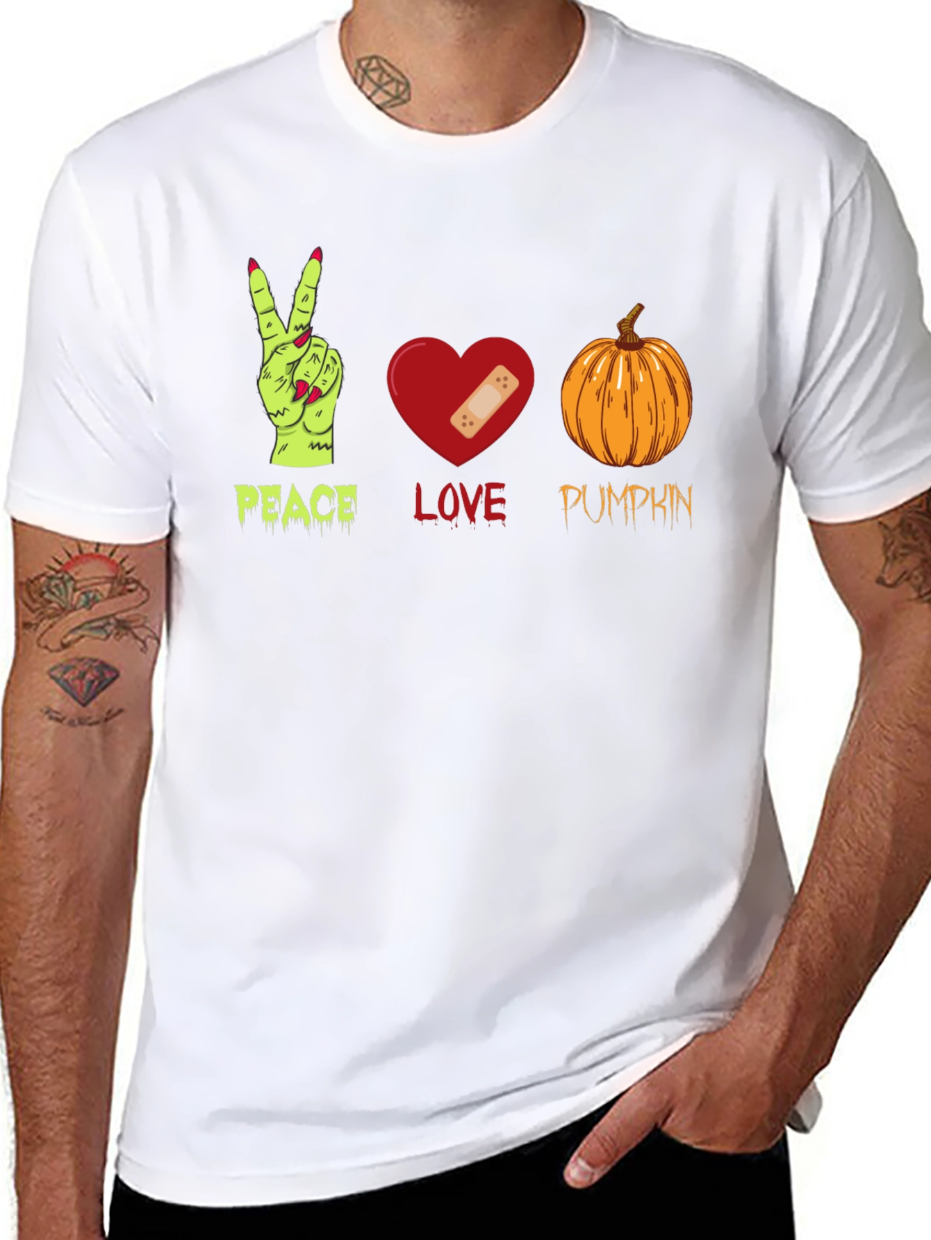 Peace Love Pumpkin Halloween T-Shirt