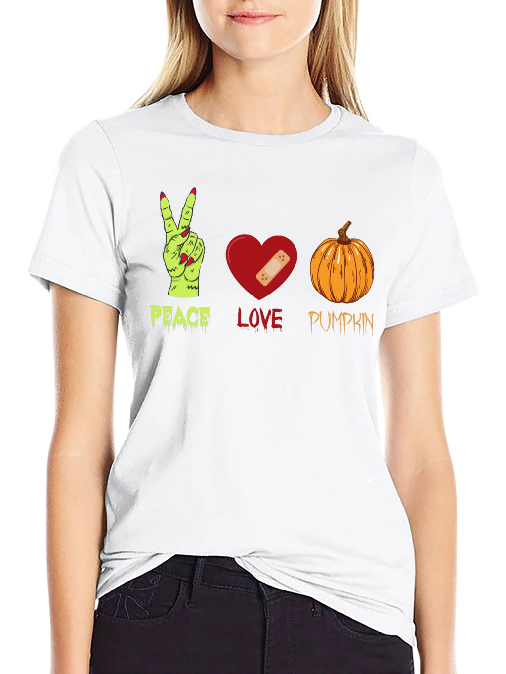Peace Love Pumpkin Halloween T-Shirt