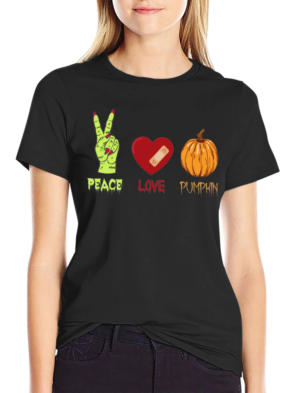 Peace Love Pumpkin Halloween T-Shirt