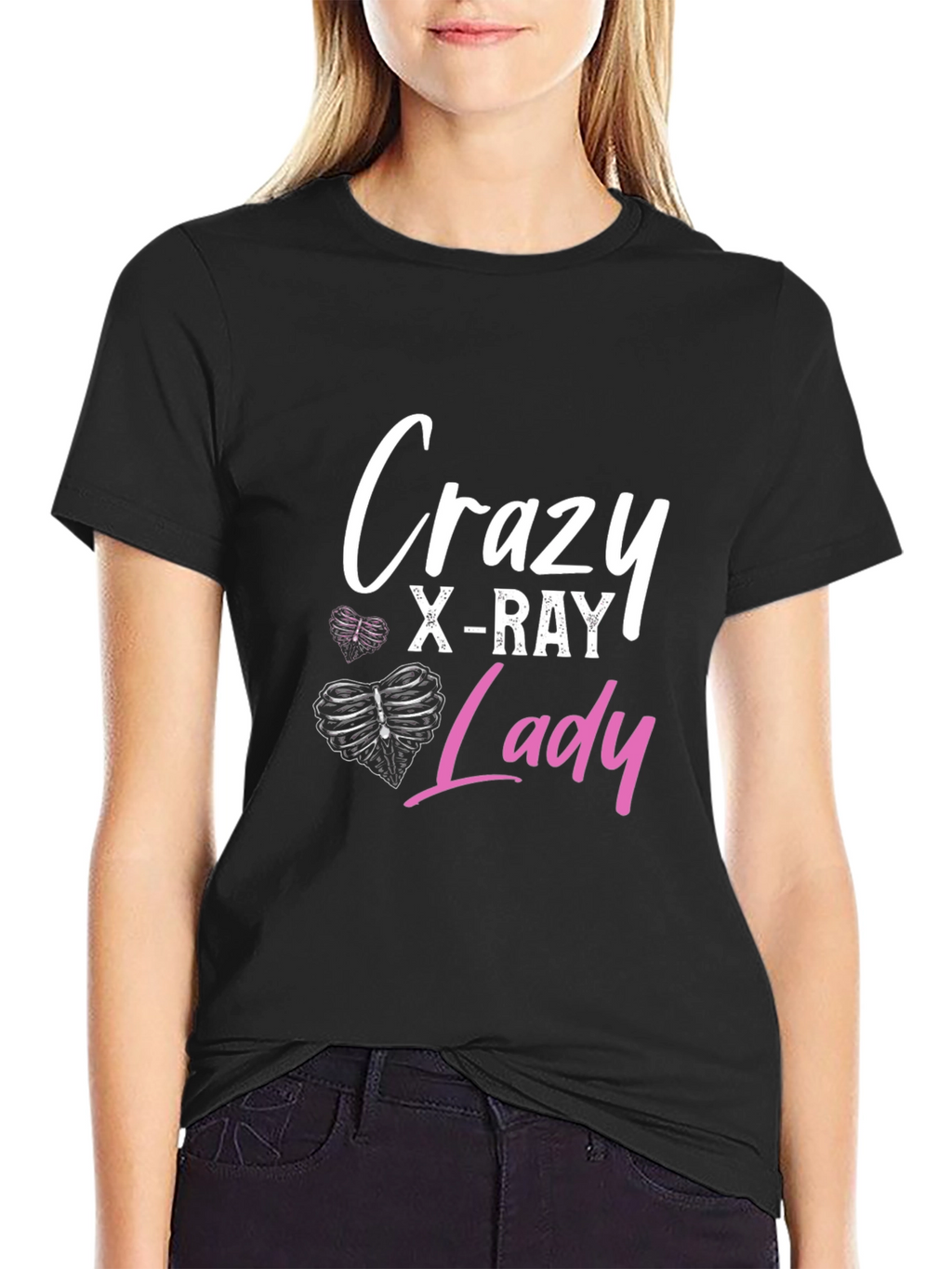 Crazy X-Ray Lady Graphic Tee - Radiology Gift