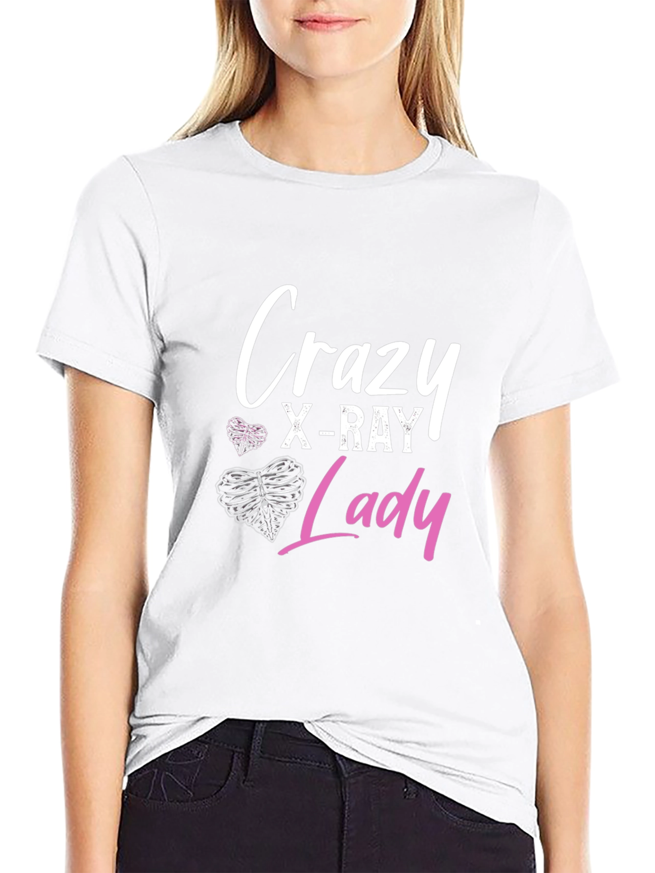 Crazy X-Ray Lady Graphic Tee - Radiology Gift