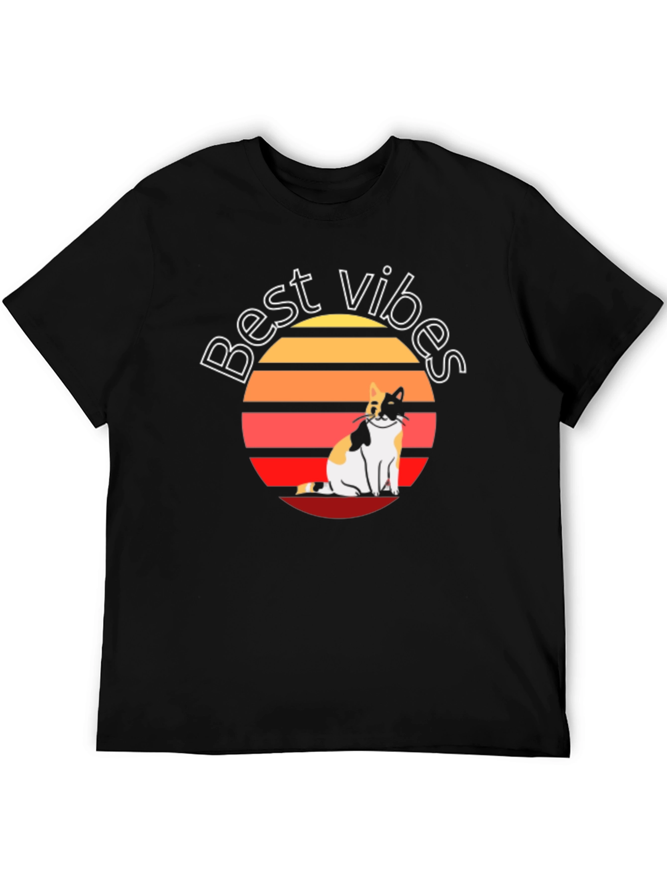 Best Vibes Cat Graphic T-Shirt
