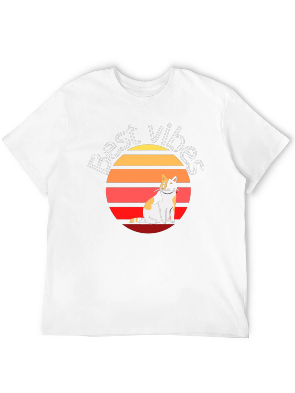 Best Vibes Cat Graphic T-Shirt