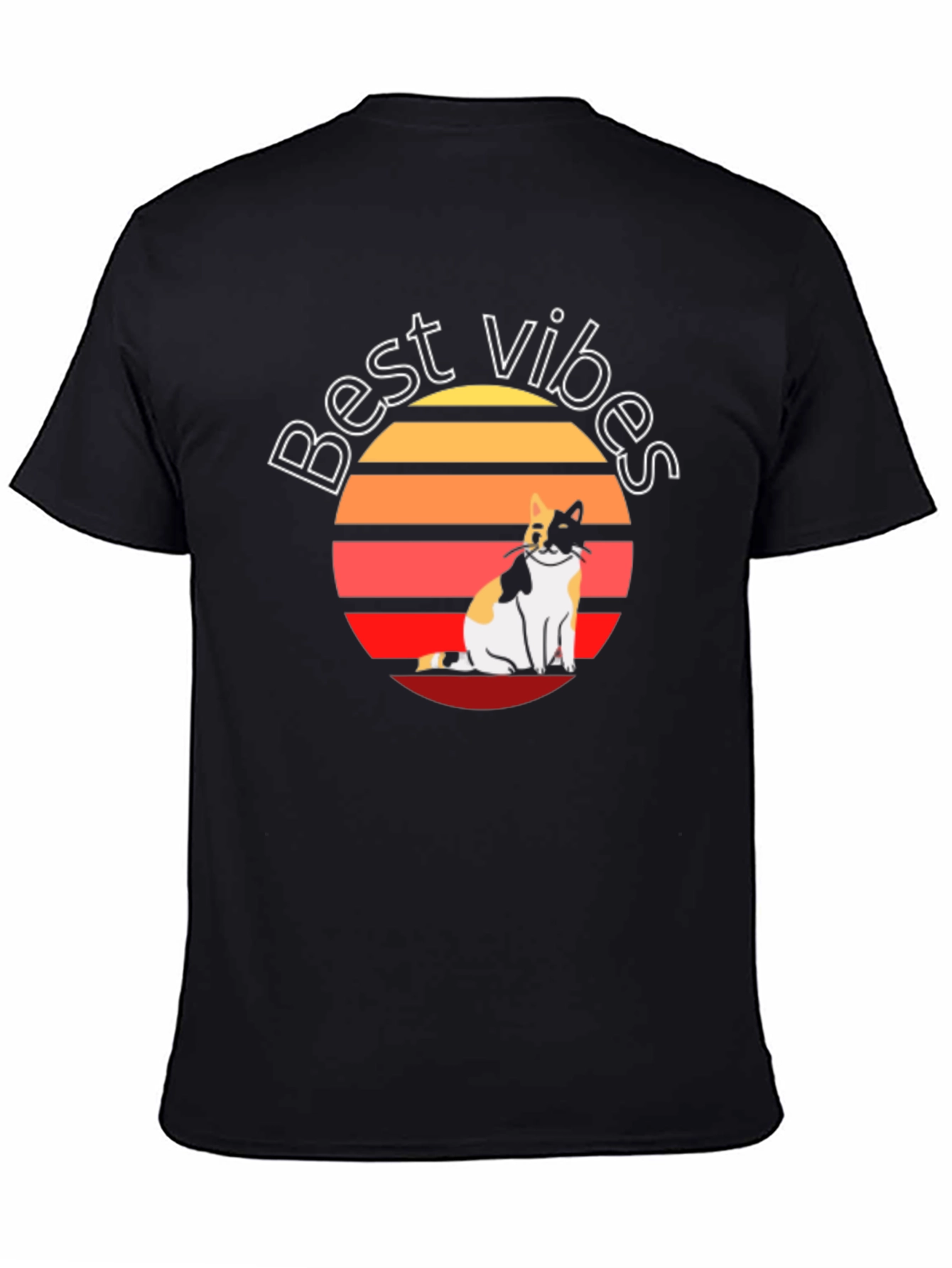 Best Vibes Cat Graphic T-Shirt