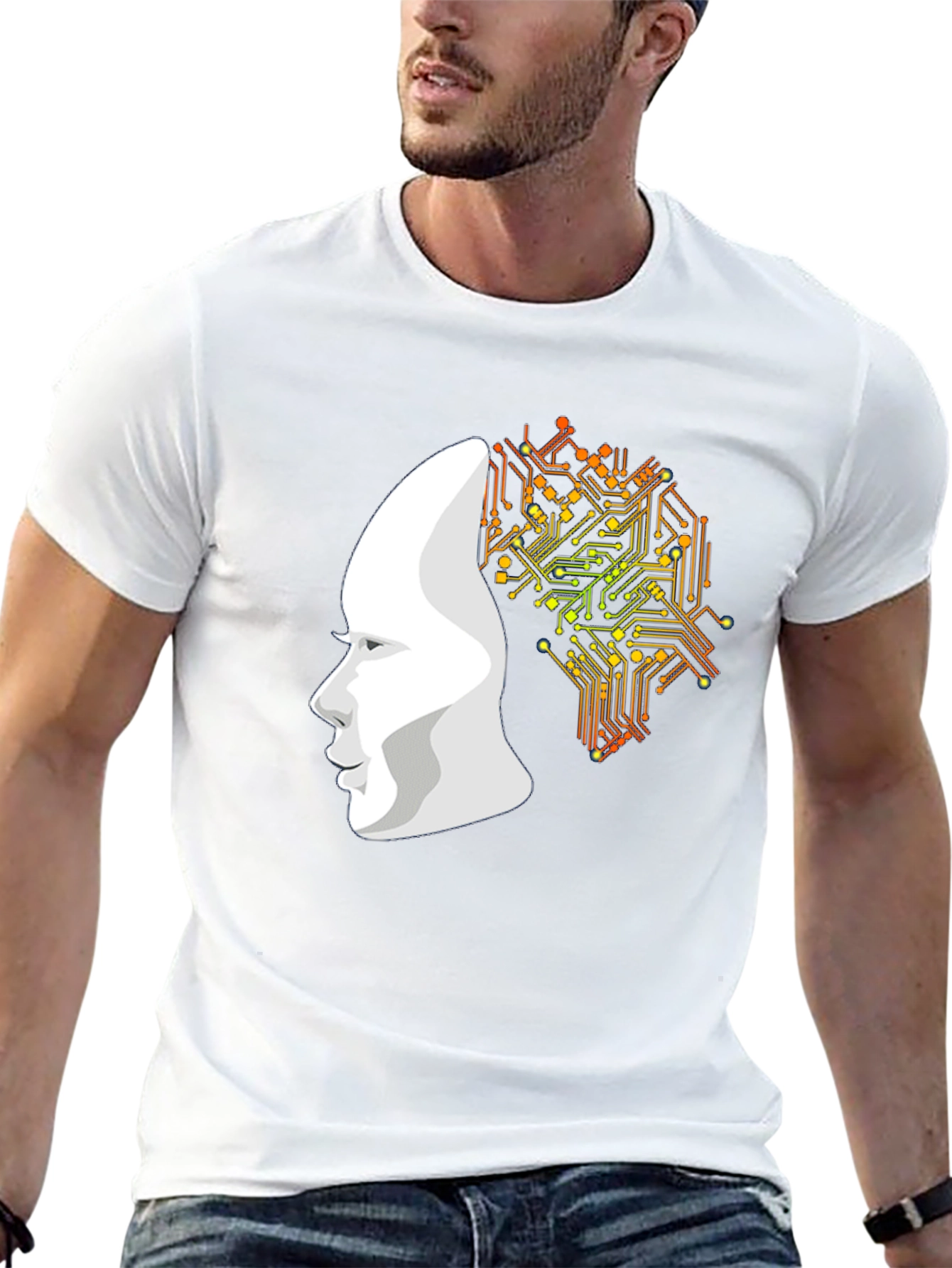 AI Mind T-Shirt - Circuit Board Brain