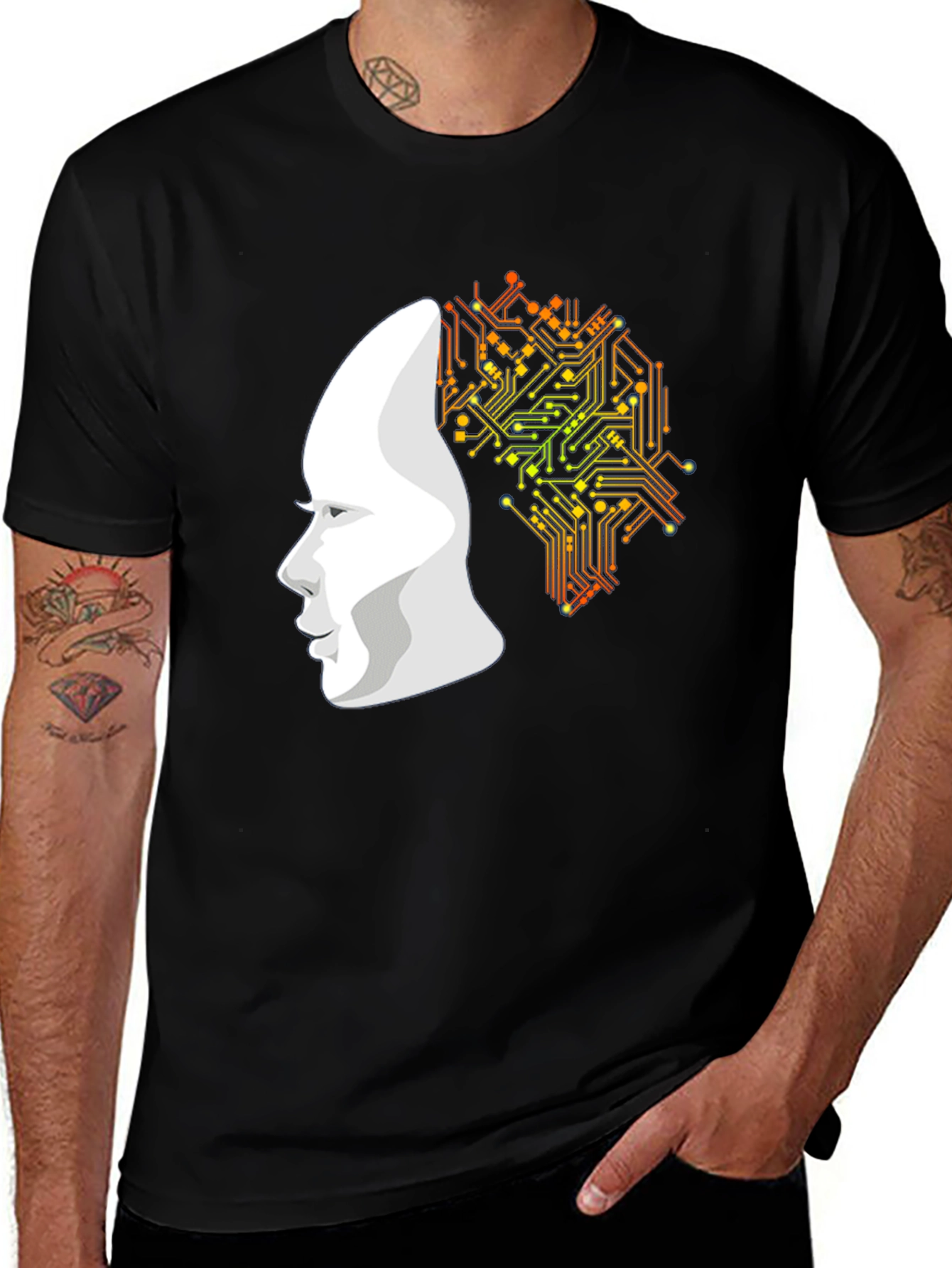 AI Mind T-Shirt - Circuit Board Brain