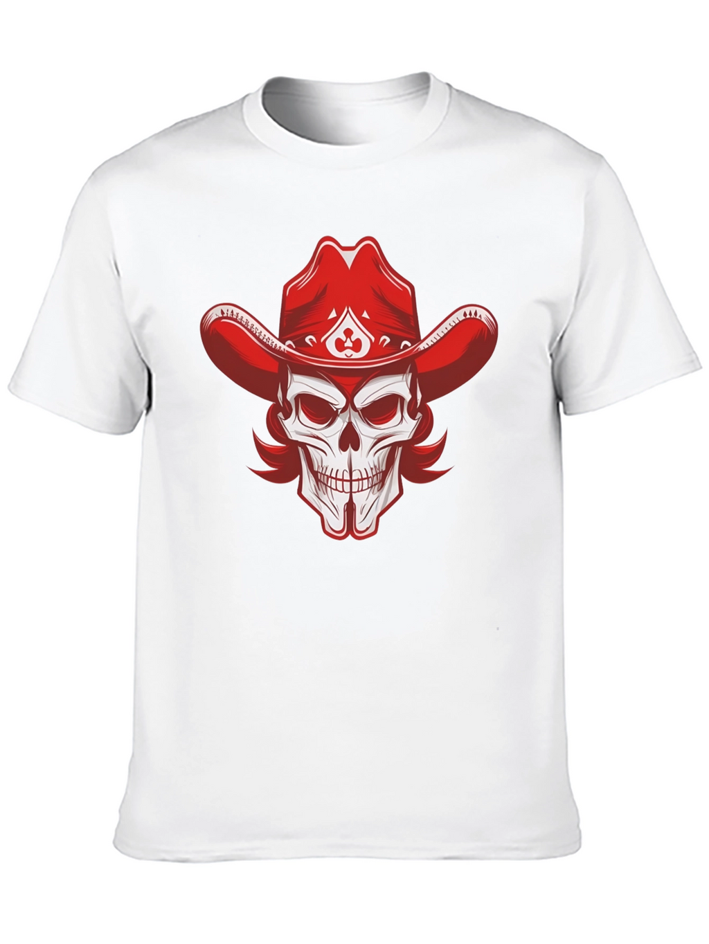 Skull Cowboy Hat Graphic Tee - Black