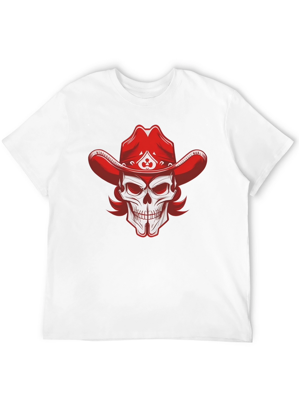 Skull Cowboy Hat Graphic Tee - Black