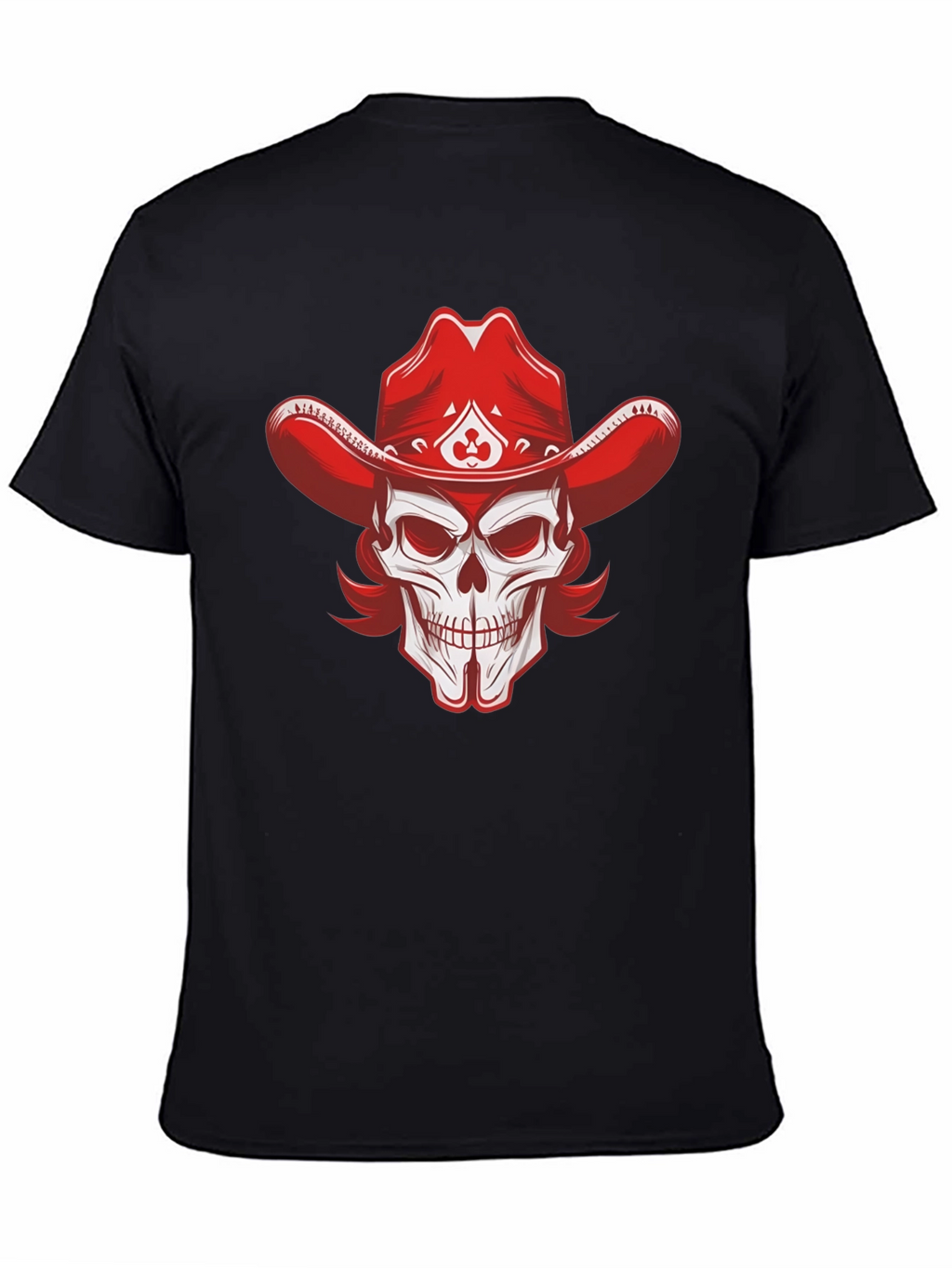 Skull Cowboy Hat Graphic Tee - Black