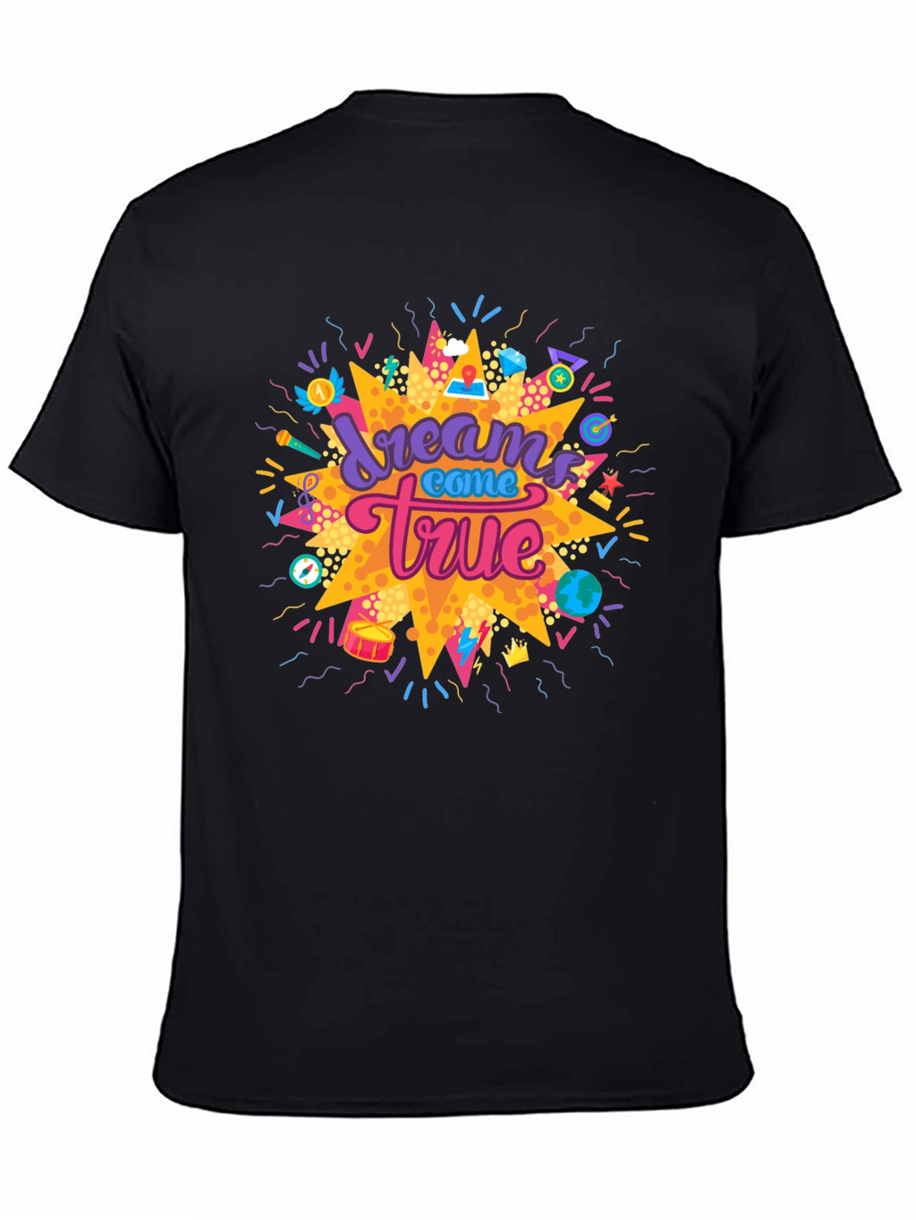 Dreams Come True Graphic Tee - Black Cotton T-Shirt