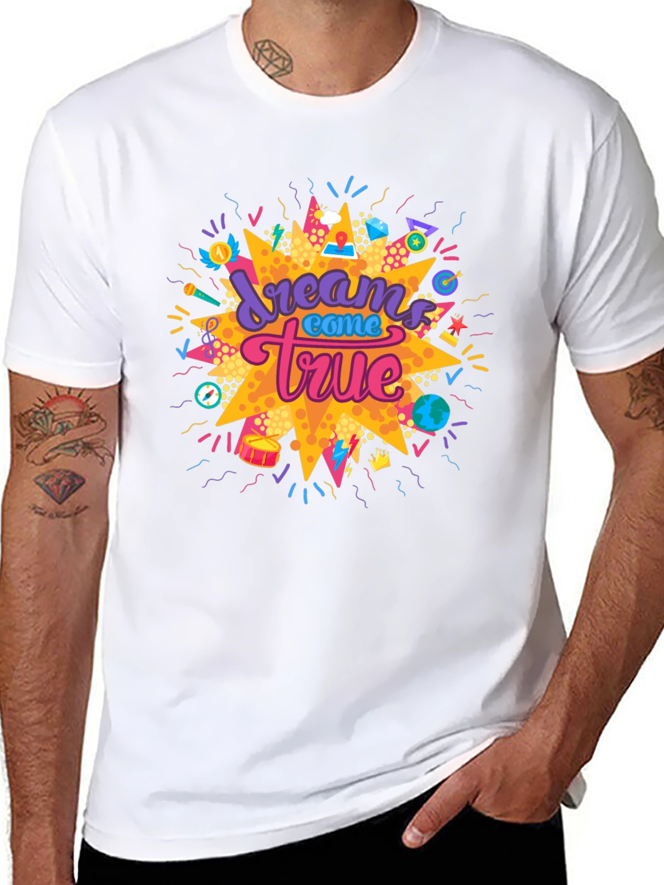 Dreams Come True Graphic Tee - Black Cotton T-Shirt