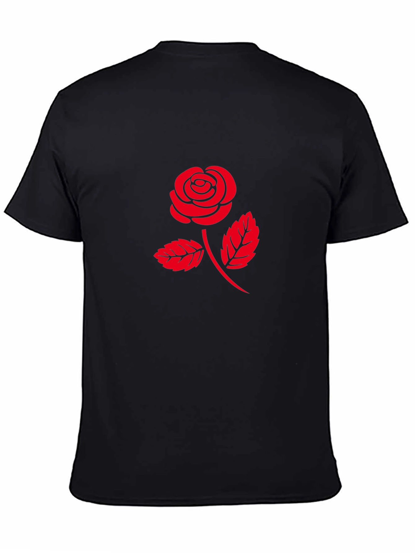 Red Rose Graphic T-Shirt - Classic Black Tee