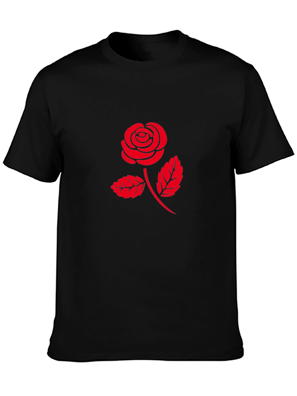 Red Rose Graphic T-Shirt - Classic Black Tee