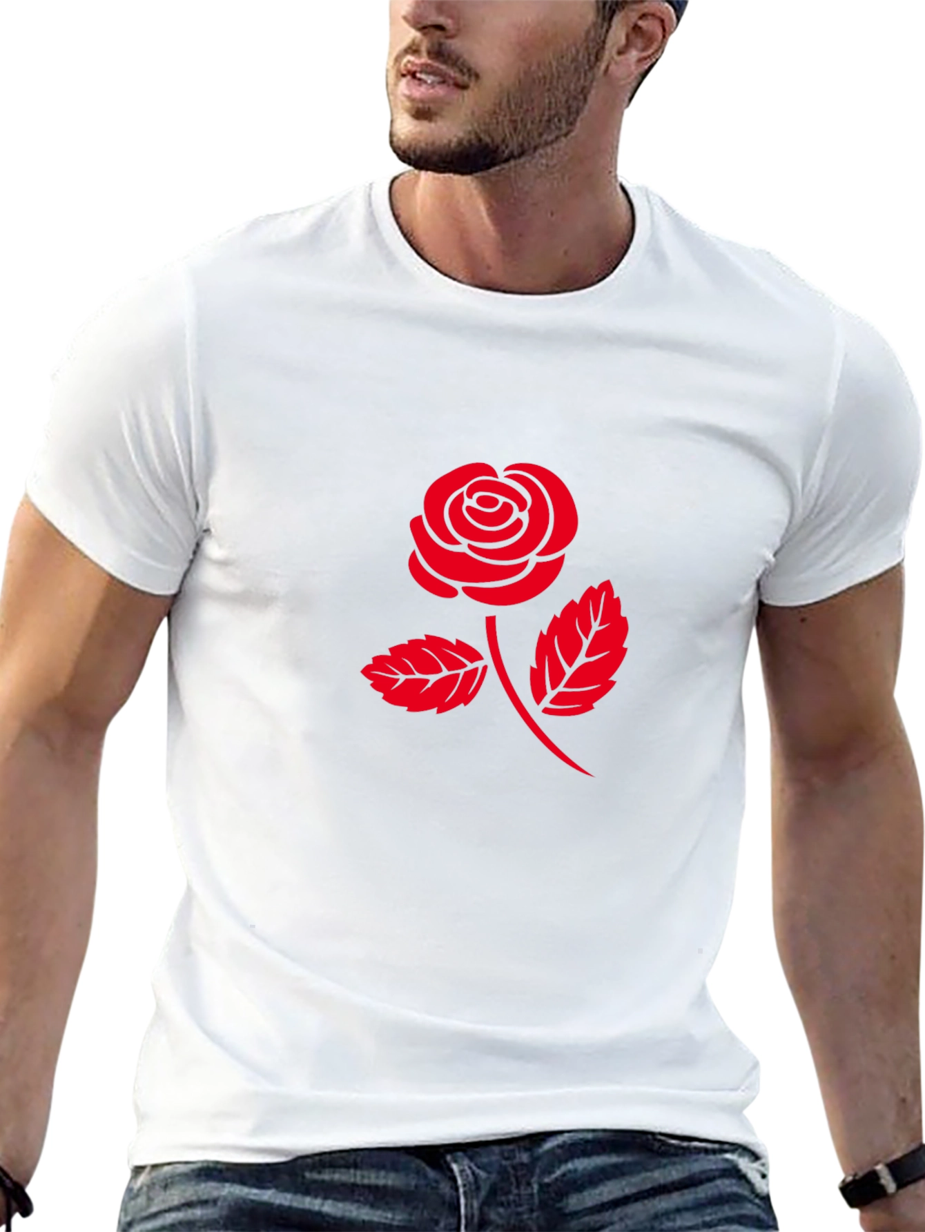 Red Rose Graphic T-Shirt - Classic Black Tee