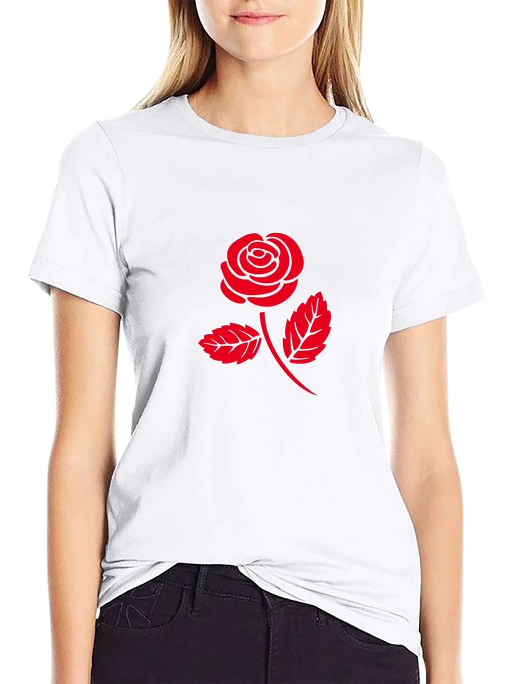 Red Rose Graphic T-Shirt - Classic Black Tee