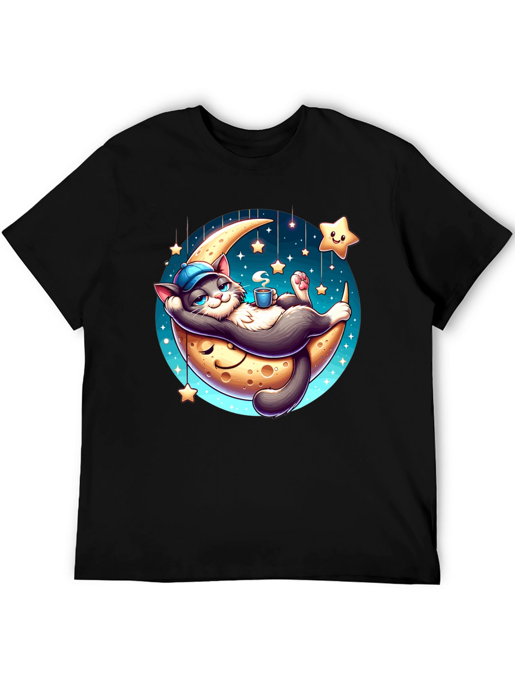 Dreamy Cat Moon T-Shirt: Whimsical Comfort