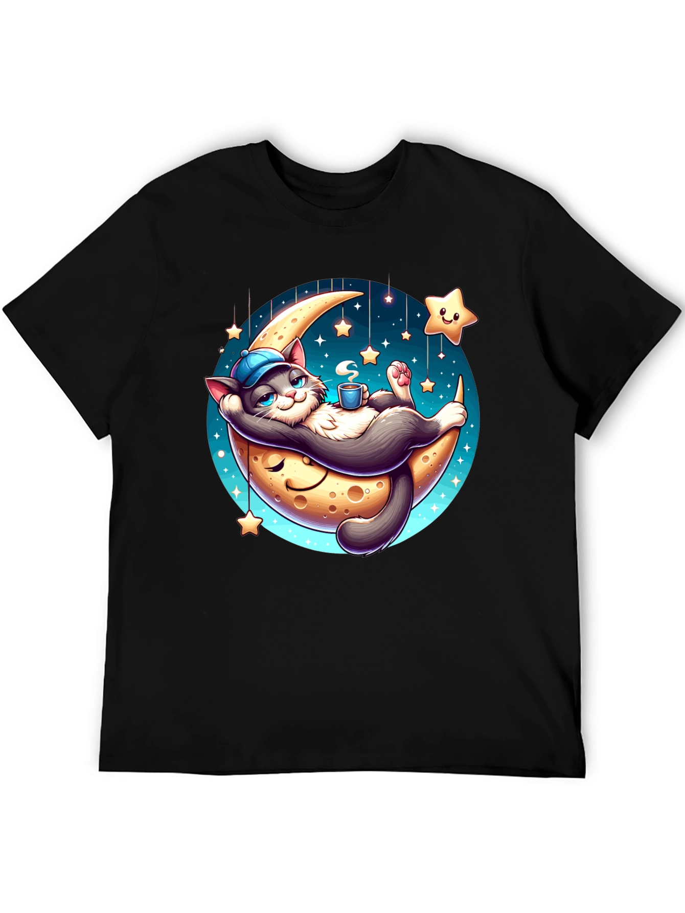 Dreamy Cat Moon T-Shirt: Whimsical Comfort