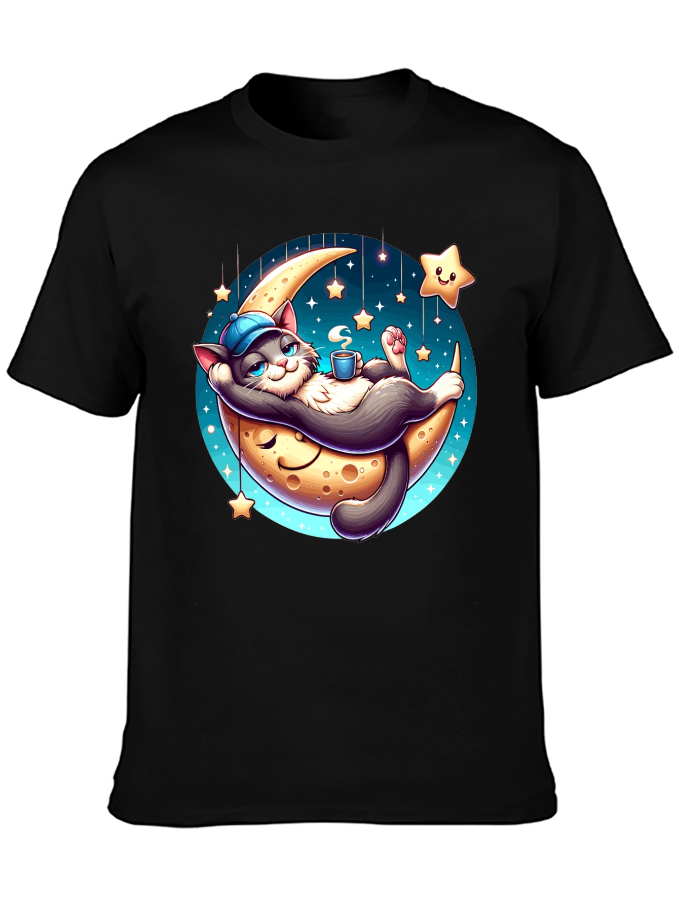 Dreamy Cat Moon T-Shirt: Whimsical Comfort