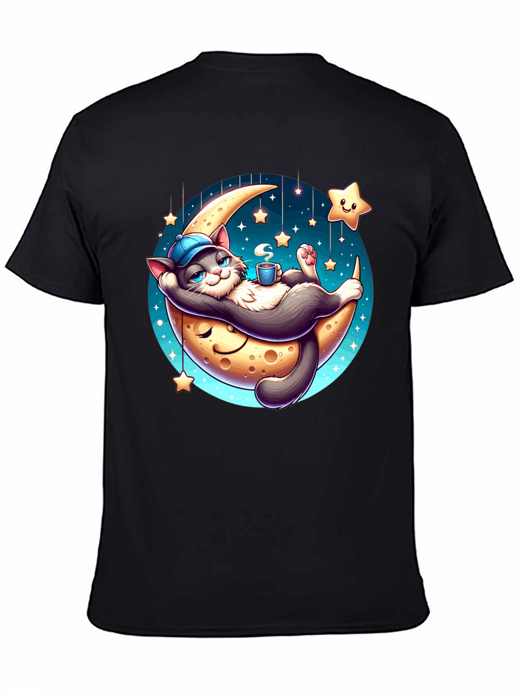 Dreamy Cat Moon T-Shirt: Whimsical Comfort