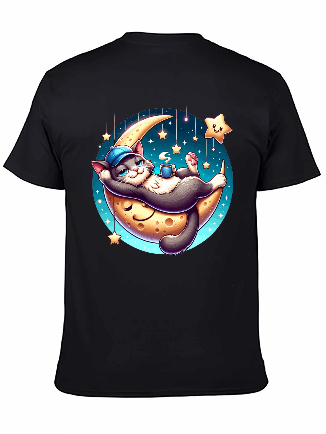 Dreamy Cat Moon T-Shirt: Whimsical Comfort