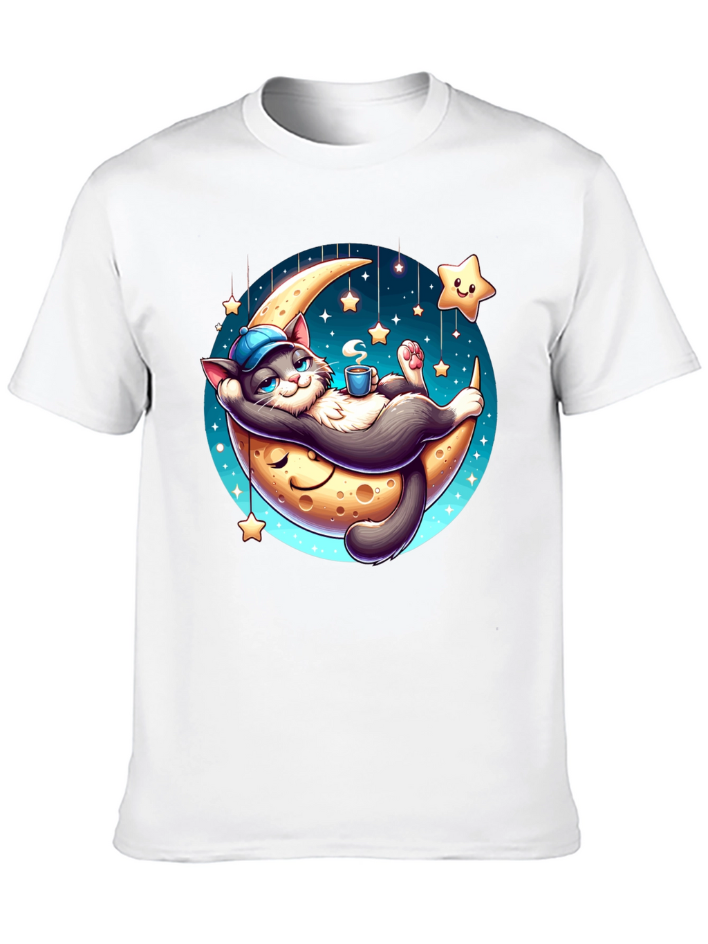 Dreamy Cat Moon T-Shirt: Whimsical Comfort