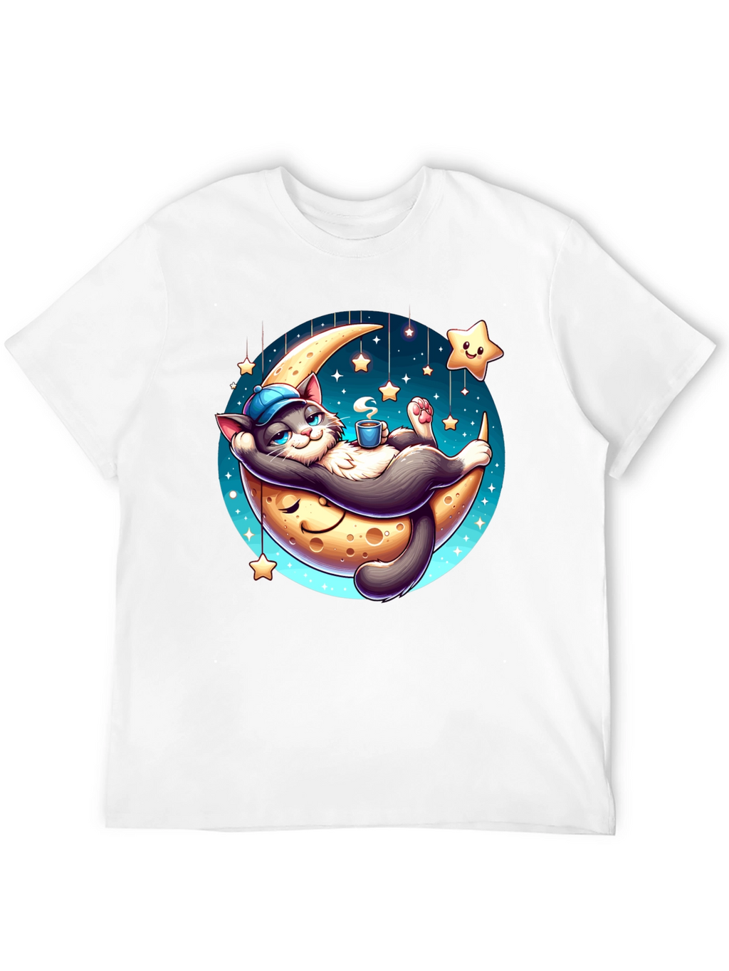 Dreamy Cat Moon T-Shirt: Whimsical Comfort