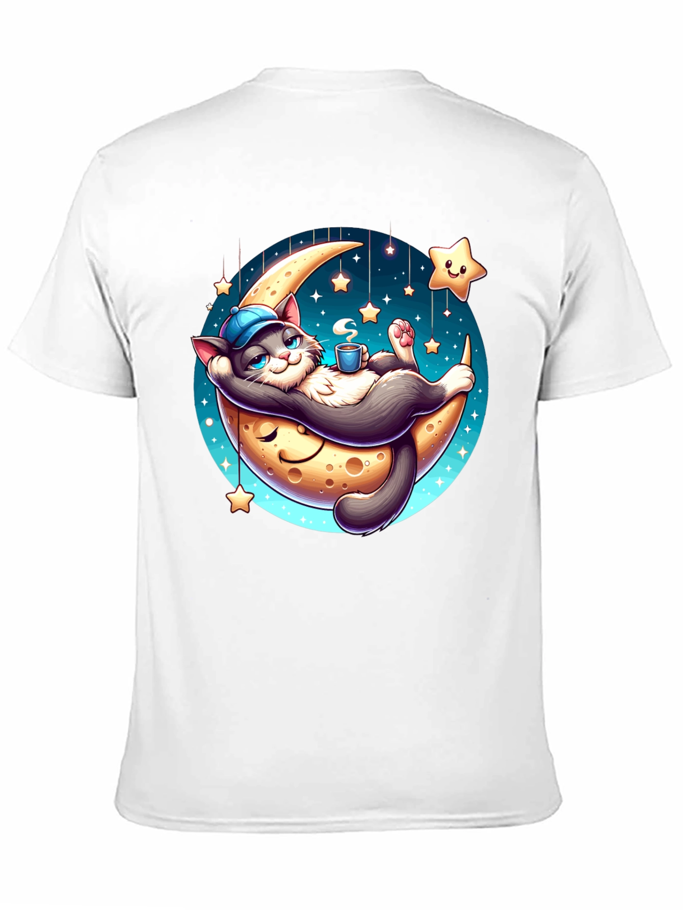 Dreamy Cat Moon T-Shirt: Whimsical Comfort