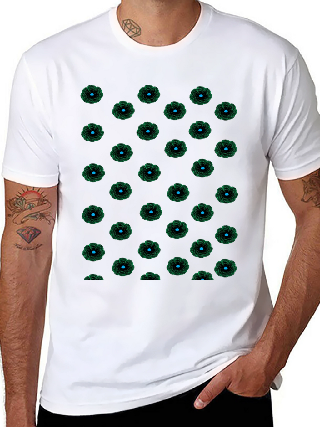 Black Floral Patterned T-Shirt