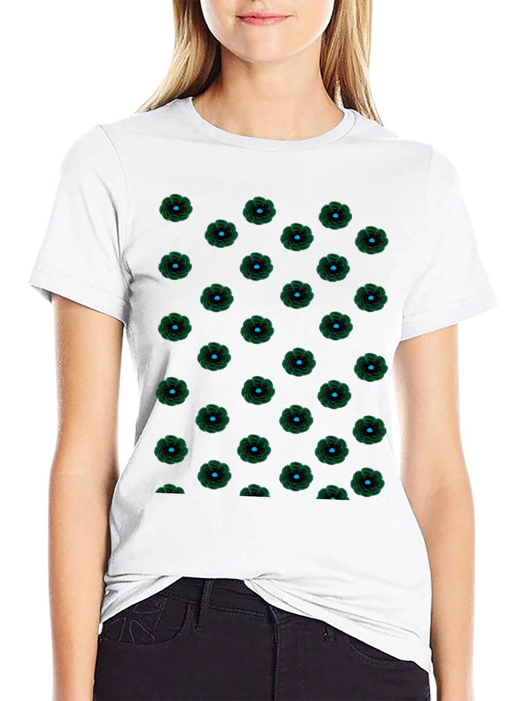 Black Floral Patterned T-Shirt