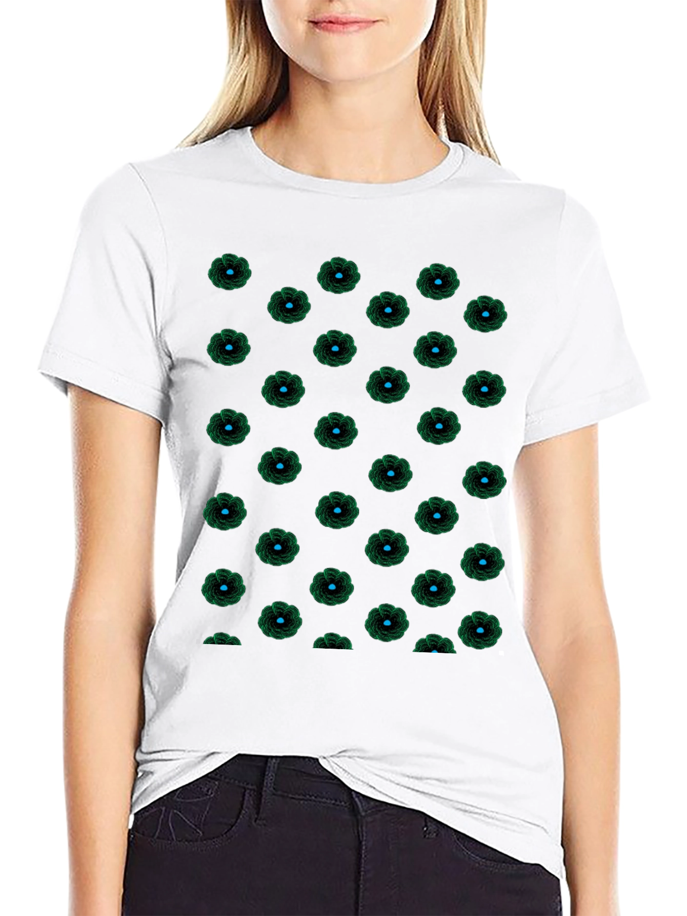 Black Floral Patterned T-Shirt