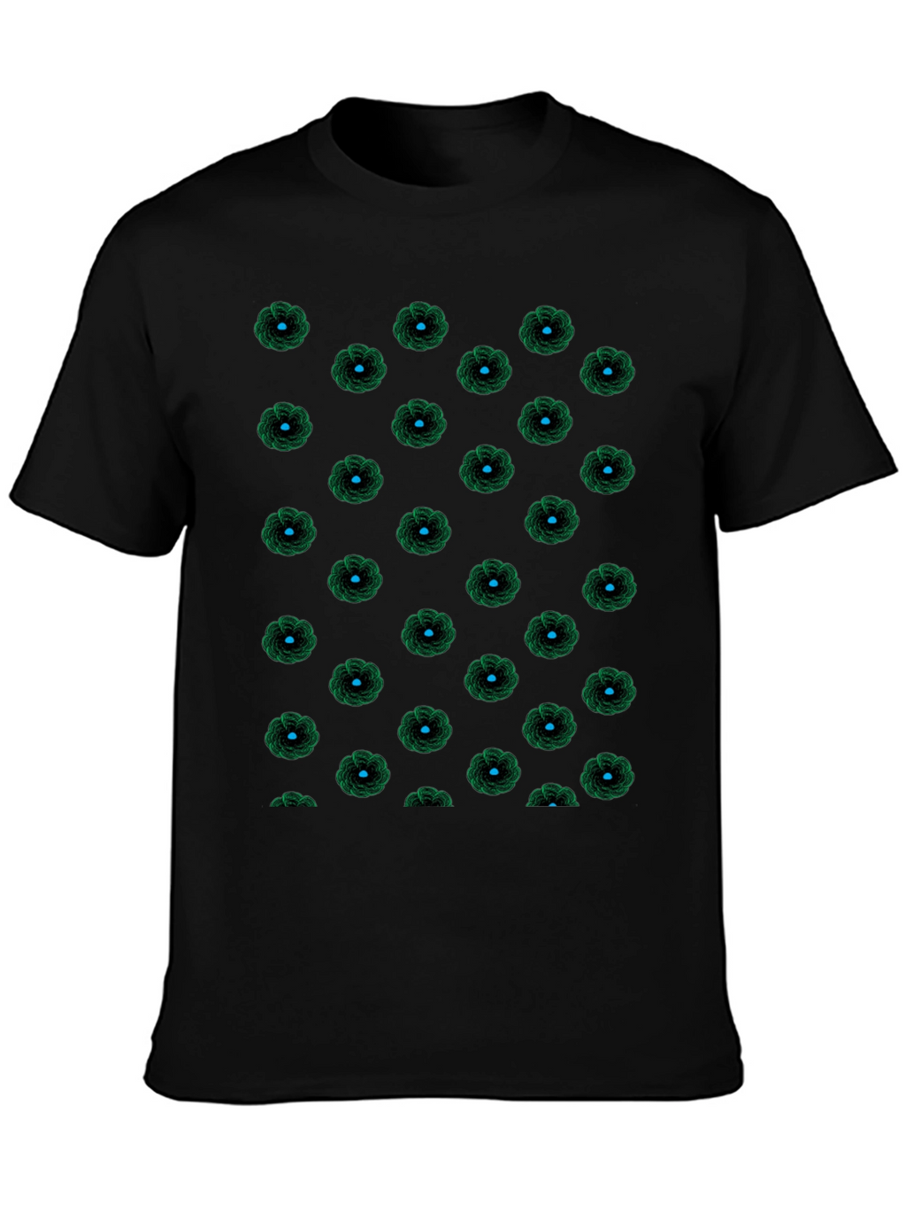Black Floral Patterned T-Shirt