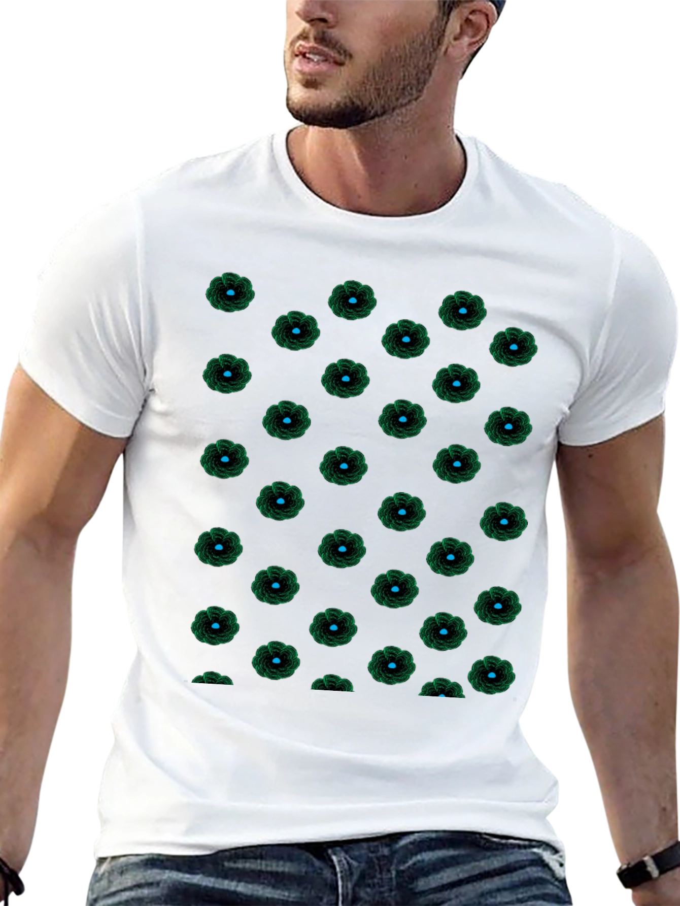 Black Floral Patterned T-Shirt