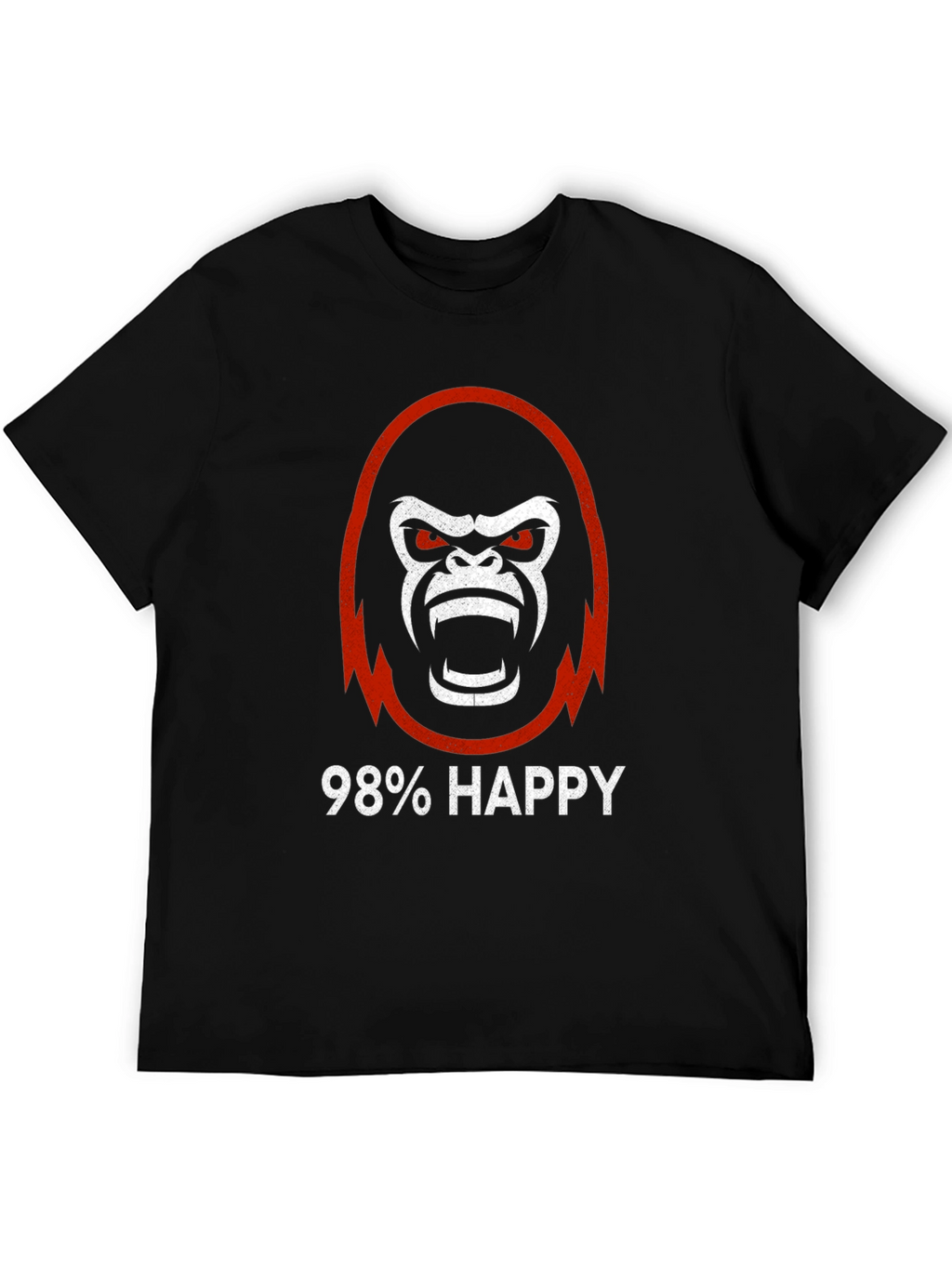 98% Happy Gorilla Graphic Tee - Black