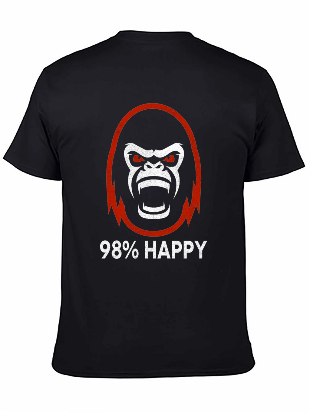 98% Happy Gorilla Graphic Tee - Black
