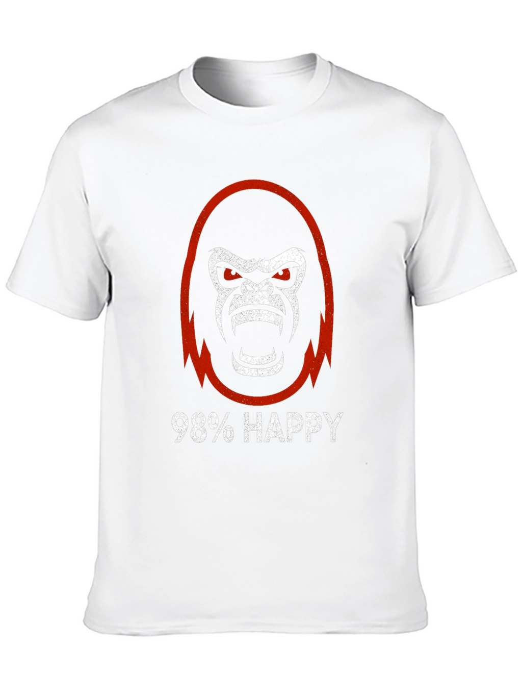 98% Happy Gorilla Graphic Tee - Black