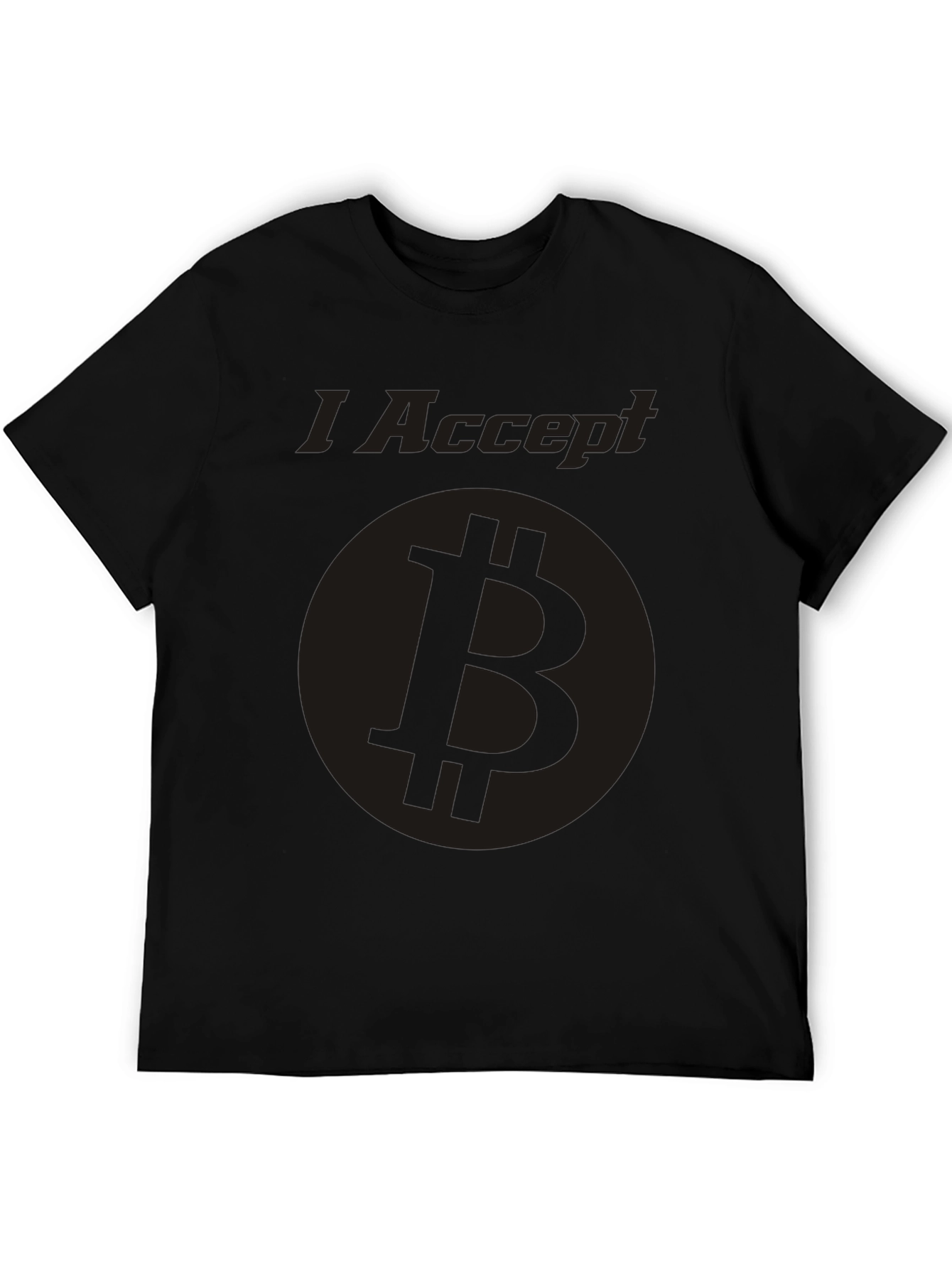 I Accept Bitcoin Black T-Shirt