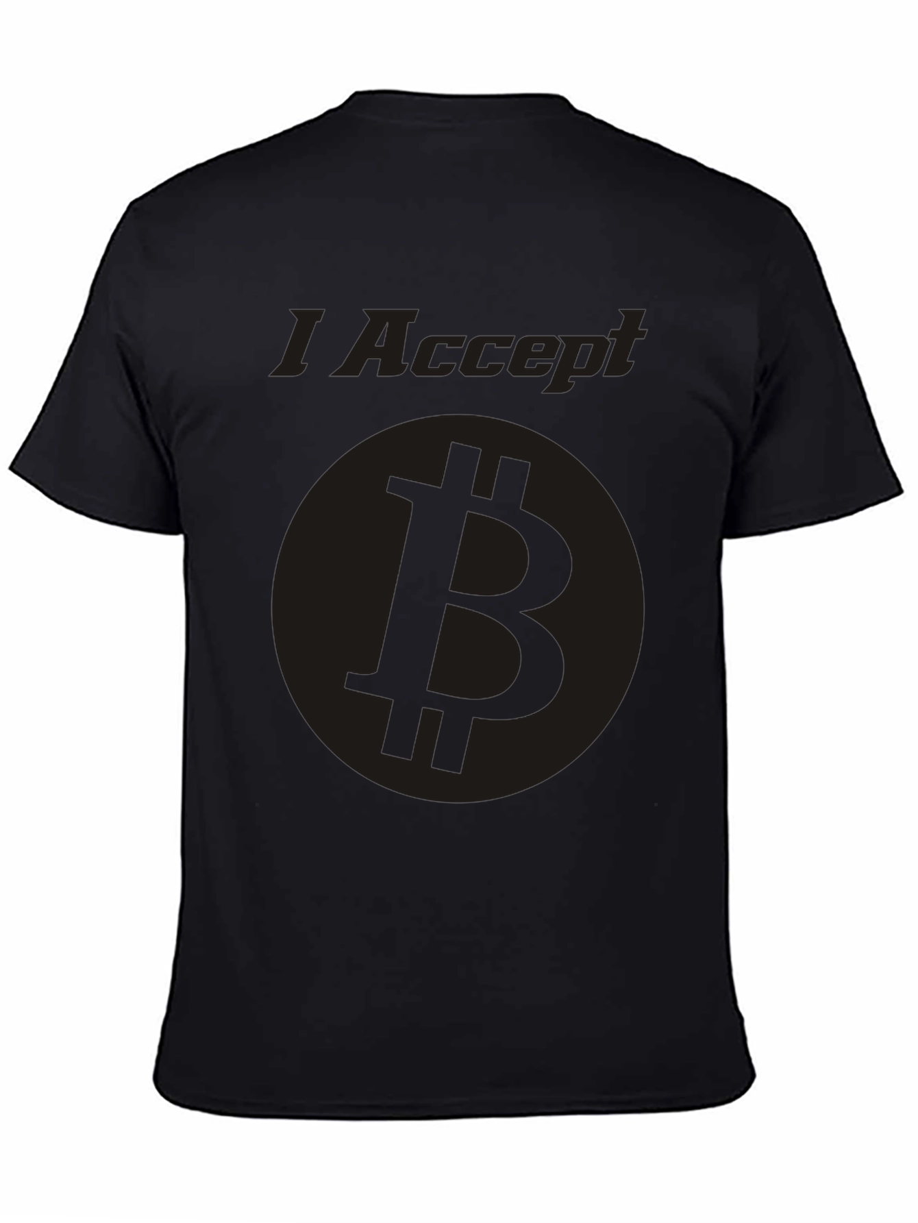 I Accept Bitcoin Black T-Shirt